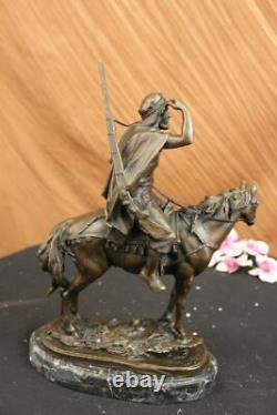 Bronze Sculpture Antoine Barye Arabe Sur Cheval Marocain Hunter Déco Art