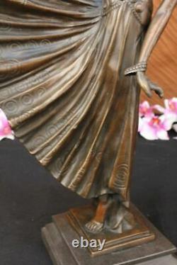 Bronze Sculpture Après Chiparus Cour Dancer Art Signé Décor Figurine Artwork