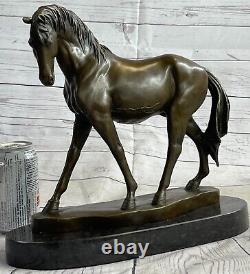 Bronze Sculpture Art Déco Classique Élevage Cheval Ouvre Fonte Figurine Figure