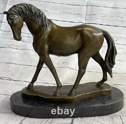 Bronze Sculpture Art Déco Classique Élevage Cheval Ouvre Fonte Figurine Figure