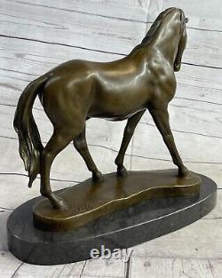 Bronze Sculpture Art Déco Classique Élevage Cheval Ouvre Fonte Figurine Figure