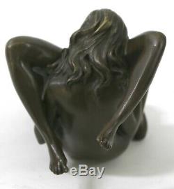 Bronze Sculpture Art Déco Moderne Décor Maison Femme Érotique Lesbienne Lovers