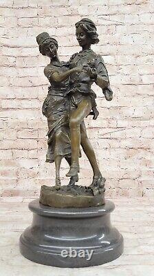 Bronze Sculpture Art Déco Nouveau Duo En Love Romantique Romance Figurine