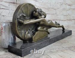 Bronze Sculpture Art Déco Nu Fille Par Gennarelli Bronze Fonte Affaire
