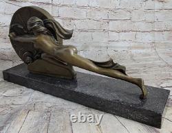 Bronze Sculpture Art Déco Nu Fille Par Gennarelli Bronze Fonte Affaire