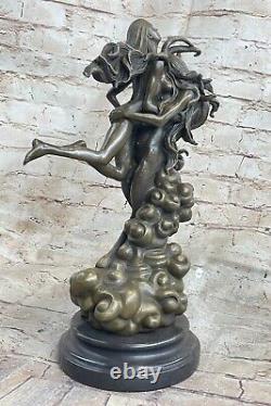 Bronze Sculpture Érotique Art Diable Et Chair Femme Lost Cire Original La Décor