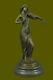 Bronze Sculpture Femelle Classique Violon Lecteur Musicien Musique Lost Cire Art