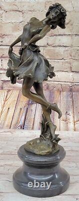 Bronze Sculpture Figurine Femme Buste Patine Art Nouveau Victorien Statue Ouvre