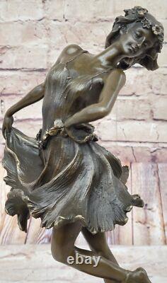 Bronze Sculpture Figurine Femme Buste Patine Art Nouveau Victorien Statue Ouvre