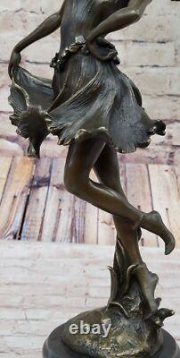 Bronze Sculpture Figurine Femme Buste Patine Art Nouveau Victorien Statue Ouvre