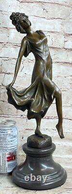 Bronze Sculpture Figurine Femme Buste Patine Style Art Nouveau Victorien Fait À