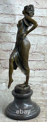 Bronze Sculpture Figurine Femme Buste Patine Style Art Nouveau Victorien Fait À