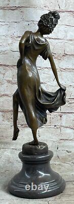 Bronze Sculpture Figurine Femme Buste Patine Style Art Nouveau Victorien Fait À