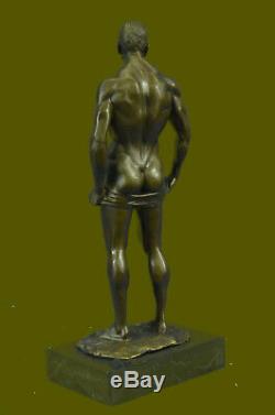 Bronze Sculpture, Main Fabriqué Statue Gay Art Collector Édition Chair Mâle Gift