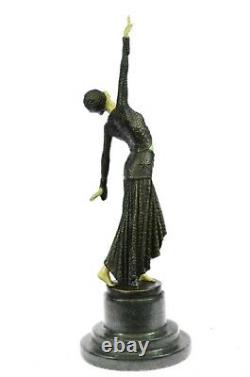 Bronze Sculpture, Main Fabriqué Statue Signé Art Déco Chiparus Ventre Danseuse