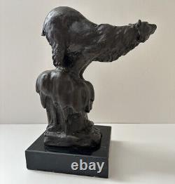 Bronze Sculpture Moderne Abstrait Art Ours Par Milo Fonte Figurine 6,5 Kg