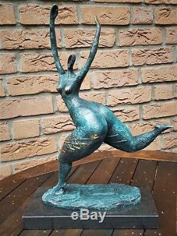 Bronze Sculpture Moderne Art Nues Femme Abstraites Figurine XXL Signer