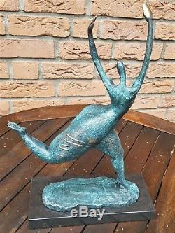 Bronze Sculpture Moderne Art Nues Femme Abstraites Figurine XXL Signer