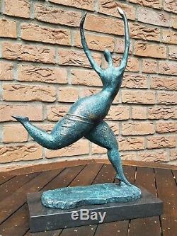 Bronze Sculpture Moderne Art Nues Femme Abstraites Figurine XXL Signer