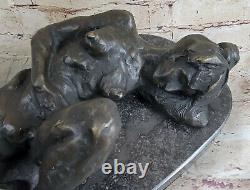 Bronze Sculpture Nu Érotique Femelle Art Déco'Lost' Cire Fonte Marbre Base