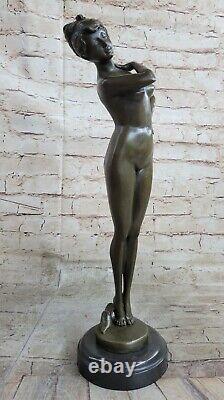 Bronze Sculpture Nu Femme Par Français Artiste Jean La Art Décor Figurine Nr