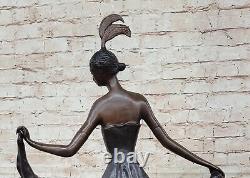 Bronze Sculpture Statue Rare Large Flamenco Danseuse Art Nouveau Marbre Figurine