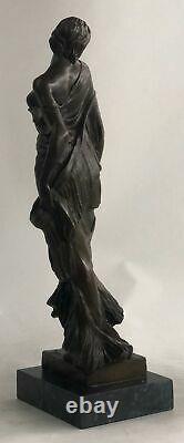 Bronze Sculpture Statue Superbe Style Art Nouveau Sexy Maiden Figurine En