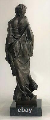 Bronze Sculpture Statue Superbe Style Art Nouveau Sexy Maiden Figurine En