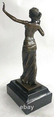 Bronze Sculpture Statue Vienne Autriche Art Déco Nouveau Main Cire Joint Fille