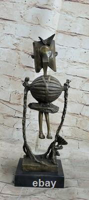 Bronze Sculpture The Abstrait Femelle 100% Art Moderne Marbre Base Décor Nr