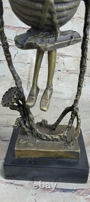 Bronze Sculpture The Abstrait Femelle 100% Art Moderne Marbre Base Décor Nr