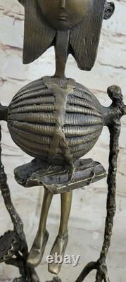 Bronze Sculpture The Abstrait Femelle 100% Art Moderne Marbre Base Décor Nr