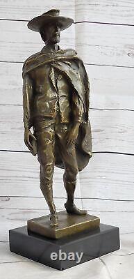Bronze Vintage Métal Art Sculpture Cowboy Wild West Clint Eastwood Statue Outlaw