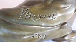 Bronze de Bruyneel femme fleur élégante sculpture art nouveau