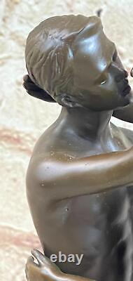 Bronze de Collection Sculpture Statue Gay Art Signé Original Hommes Kissing Nu