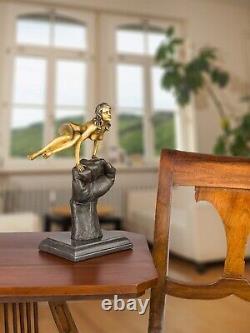 Bronze femme érotisme art sculpture antique figurine 31cm