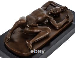 Bronze homme érotisme art nu sculpture antique figurine 28cm