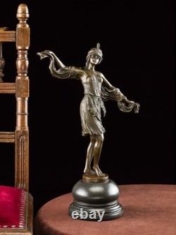 Bronze statue danseuse sculpture en bronze art deco 28 x 40cm