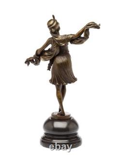Bronze statue danseuse sculpture en bronze art deco 28 x 40cm