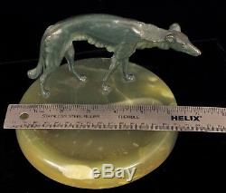 Bruno Zach Barzoï Bronze Sculpture Art Déco Cendrier Autriche Russe Wolfhound