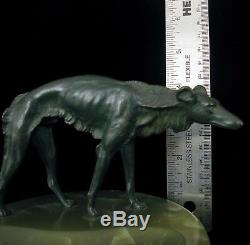 Bruno Zach Barzoï Bronze Sculpture Art Déco Cendrier Autriche Russe Wolfhound