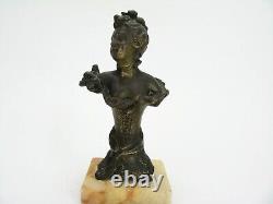 Buste de jeune femme, bronze, art nouveau