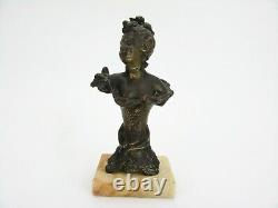 Buste de jeune femme, bronze, art nouveau