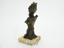 Buste de jeune femme, bronze, art nouveau