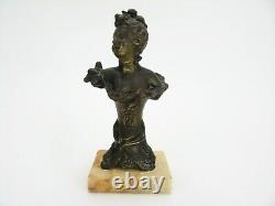 Buste de jeune femme, bronze, art nouveau