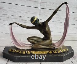 C. Mirval Solide Bronze Sculpture. Abstrait Art Déco Statue Moderne Marbre Deal