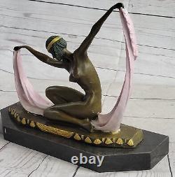 C. Mirval Solide Bronze Sculpture. Abstrait Art Déco Statue Moderne Marbre Deal