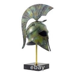 Casque de la déesse Athéna sculpture d'art grecque ancienne en métal bronze v