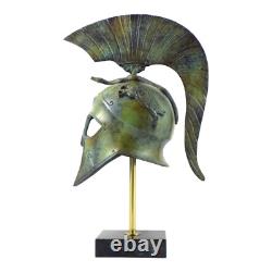 Casque de la déesse Athéna sculpture d'art grecque ancienne en métal bronze v