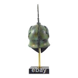 Casque de la déesse Athéna sculpture d'art grecque ancienne en métal bronze v